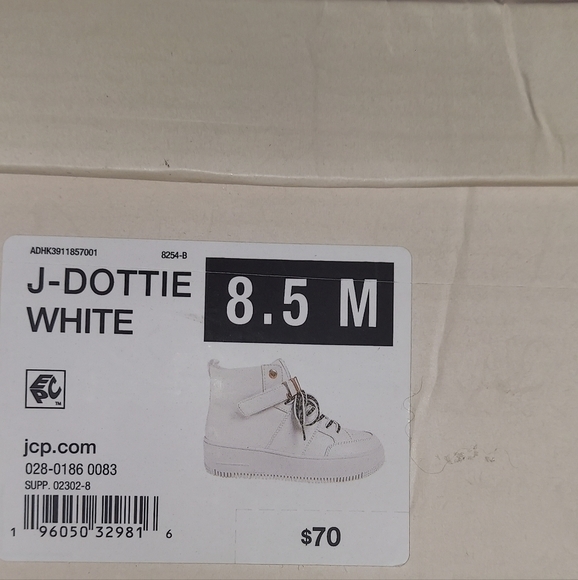 NEVER WORN JUICY COUTURE GOLD Dottie White HIGH TOP SHOE NIB FANCY SIZE 8 1/2 - Picture 5 of 5